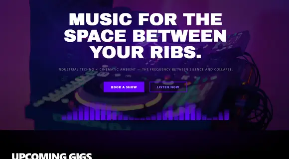 DJ website template homepage