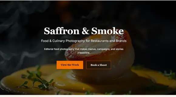 Food photography template homepage