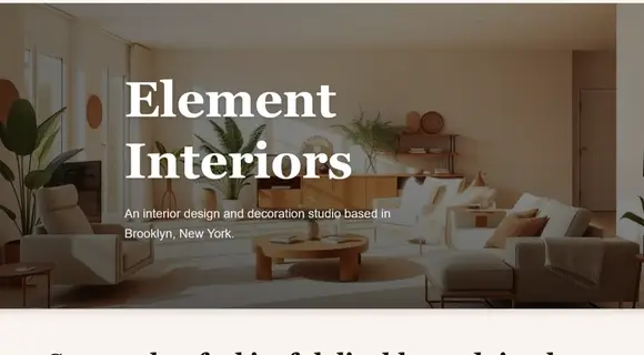 Interior design template homepage