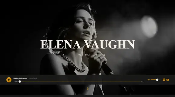 Musician website template homepage
