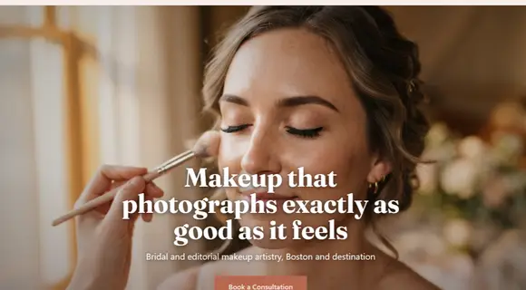 Makeup artist portfolio template homepage