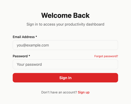A client sign in screen for a B12 web app