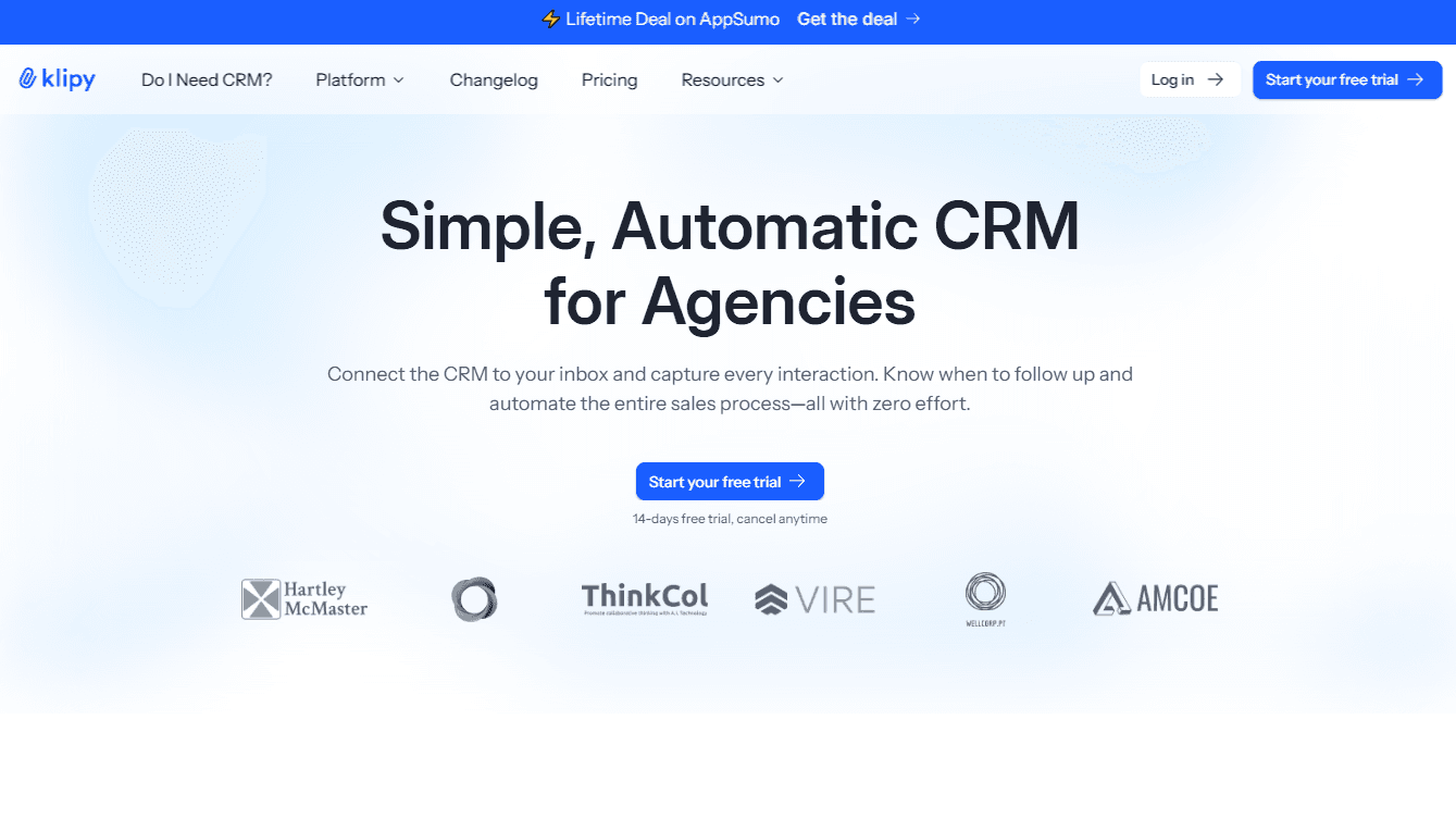 Klipy - Simplified CRM for Agencies