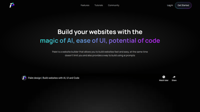 Palet - Innovative AI Website Builder for Interactive Web Design