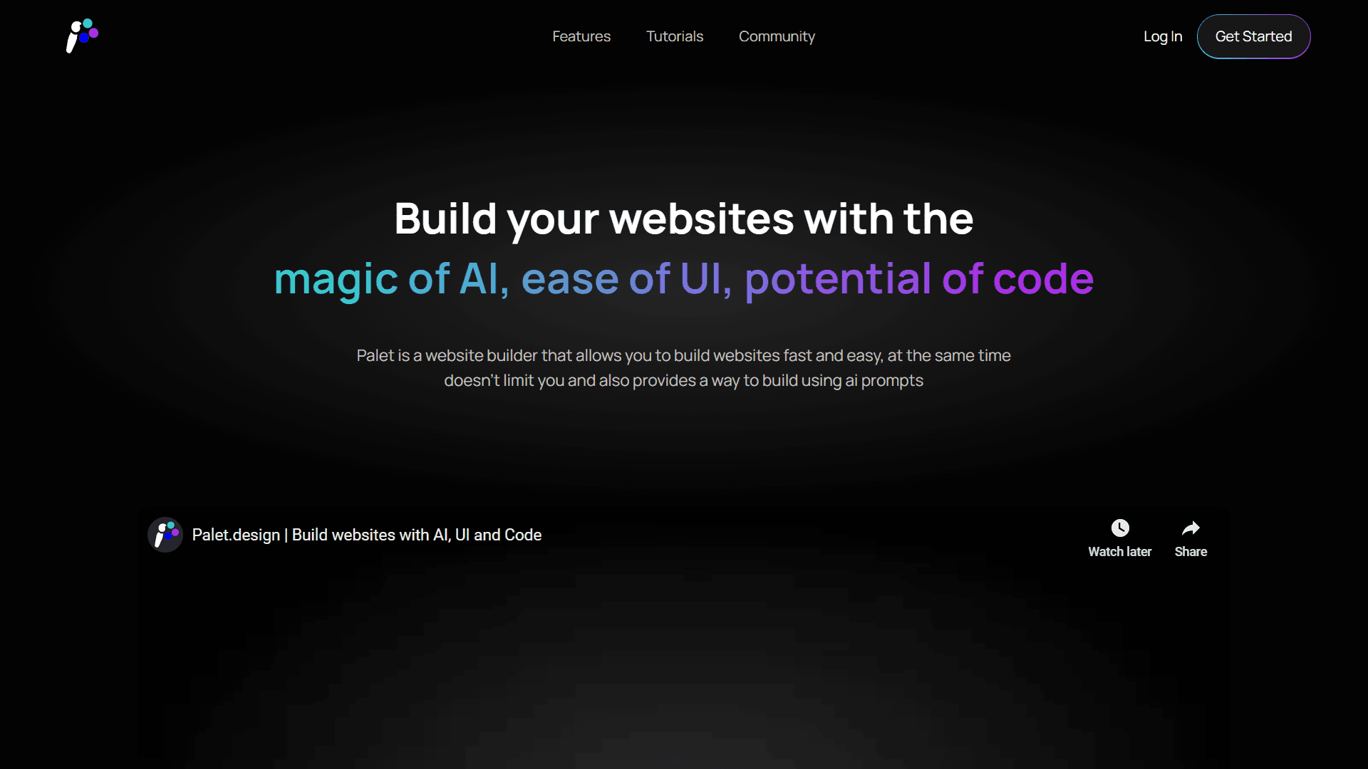 Palet - Innovative AI Website Builder for Interactive Web Design