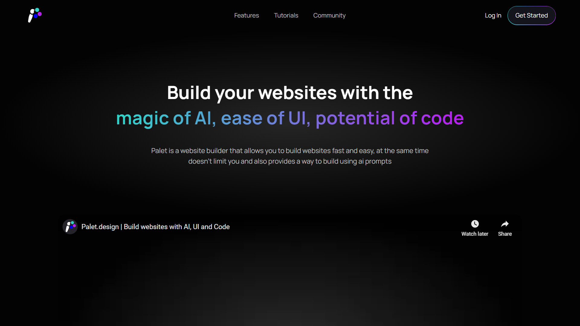 Palet - Innovative AI Website Builder for Interactive Web Design