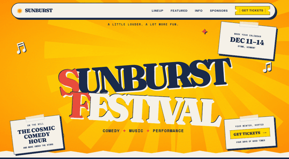 Festival website template homepage
