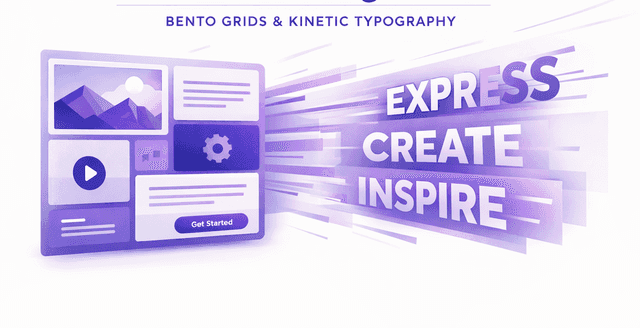2026 web design guide: Bento grids and kinetic typography