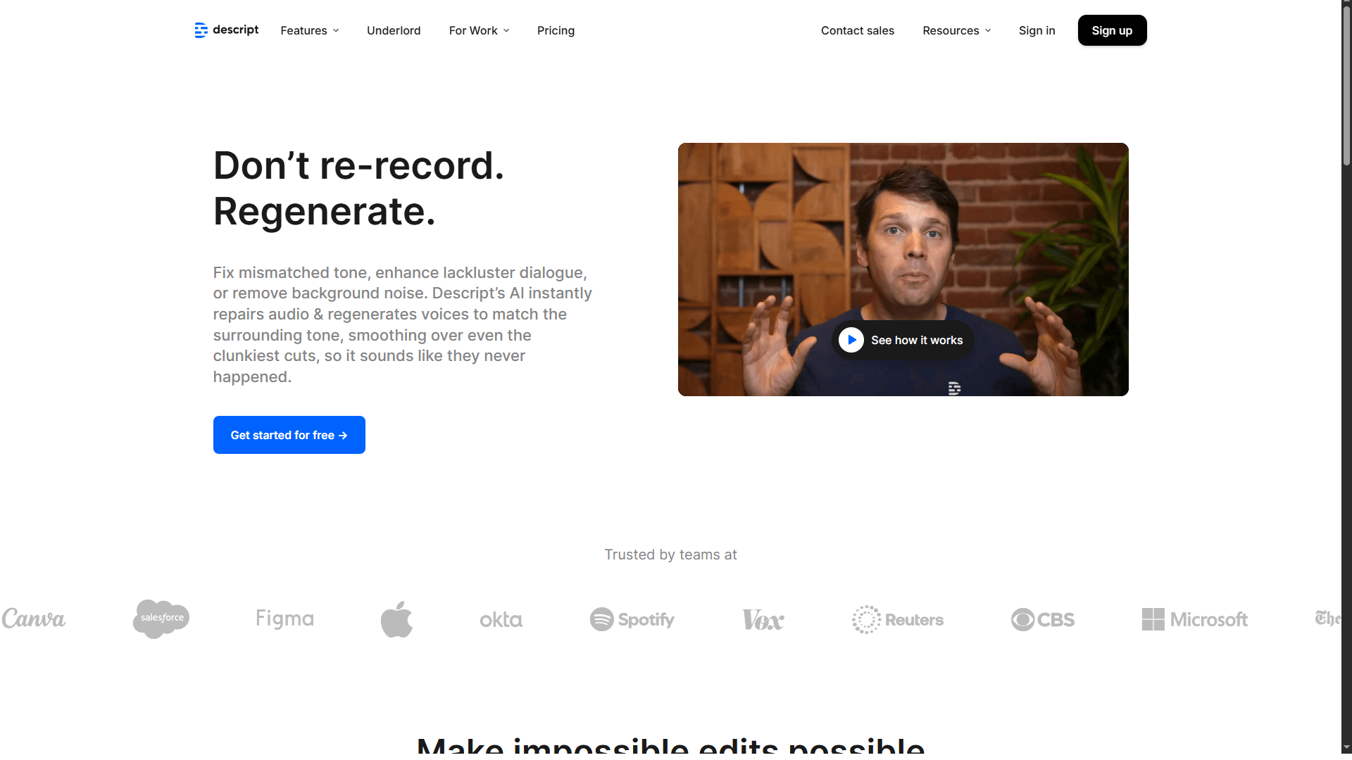 Descript’s Overdub – Realistic AI Voice Cloning
