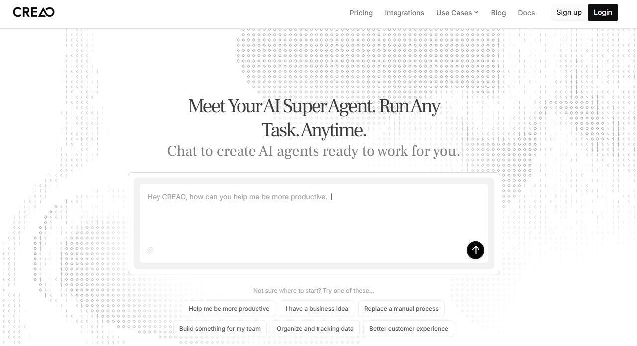 CREAO - Build AI Agent Apps and Automate Workflows Using Simple Chat Prompts
