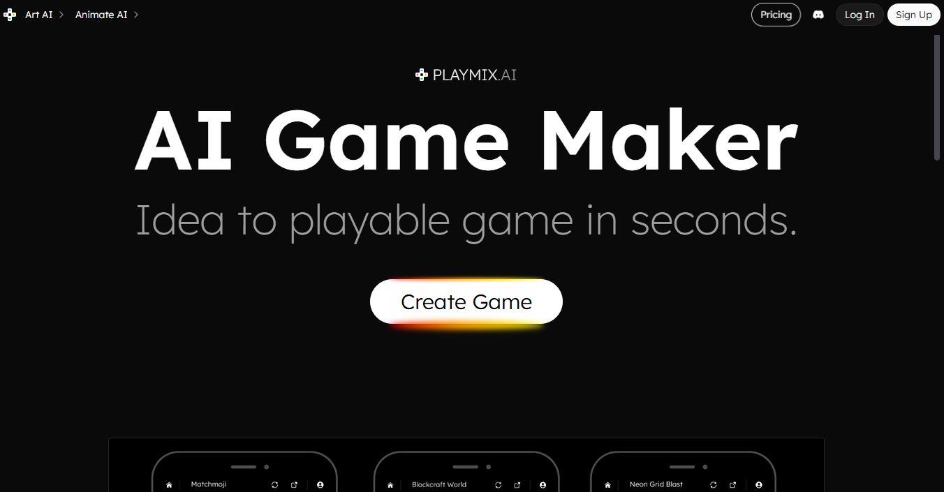 Playmix AI - Build Playable Games From Simple Prompts Without Coding