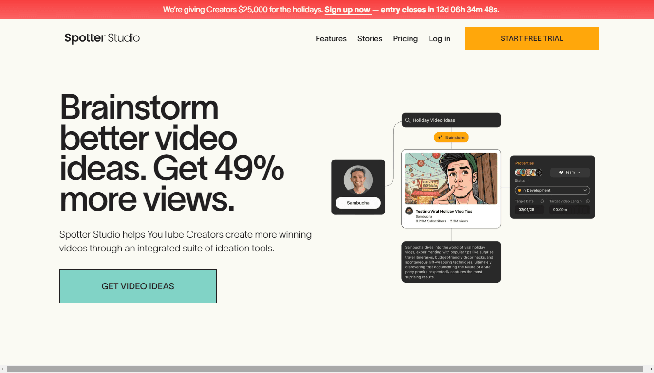 Spotter Studio - Your YouTube Video Ideation Powerhouse