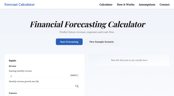 Financial forecasting calculator