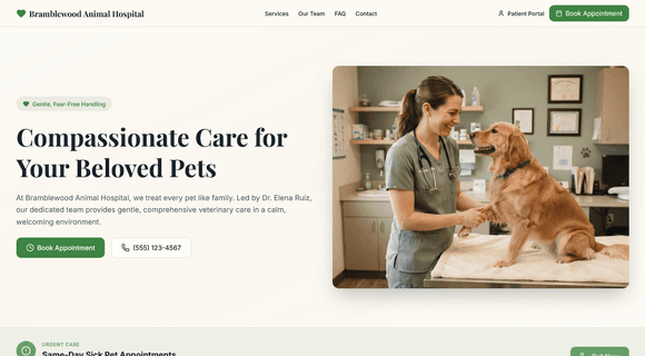Veterinary clinic website template