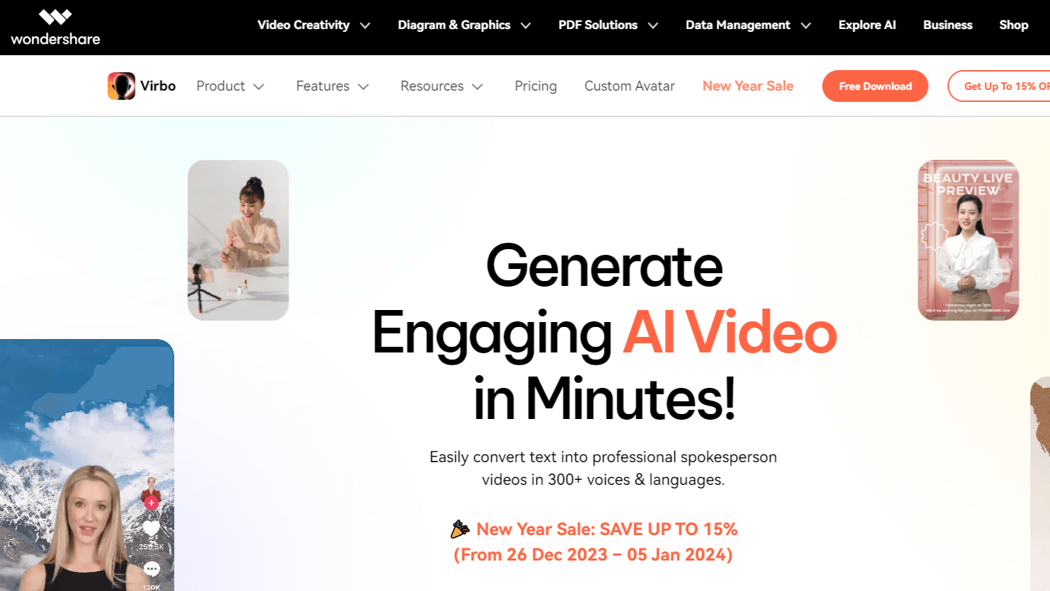 Wondershare Virbo - Produce Compelling AI Videos Quickly