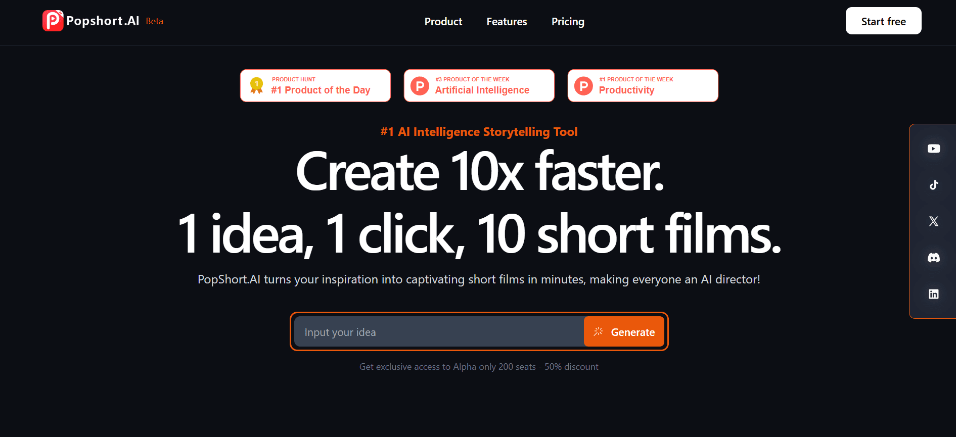 PopShort.AI - Transform Your Ideas into Captivating Short Films