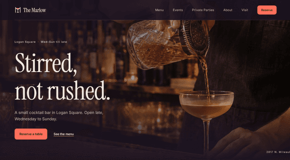 Bar website template