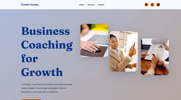 Business coach website template