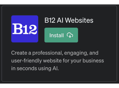 Announcing B12’s AI Websites plugin for ChatGPT