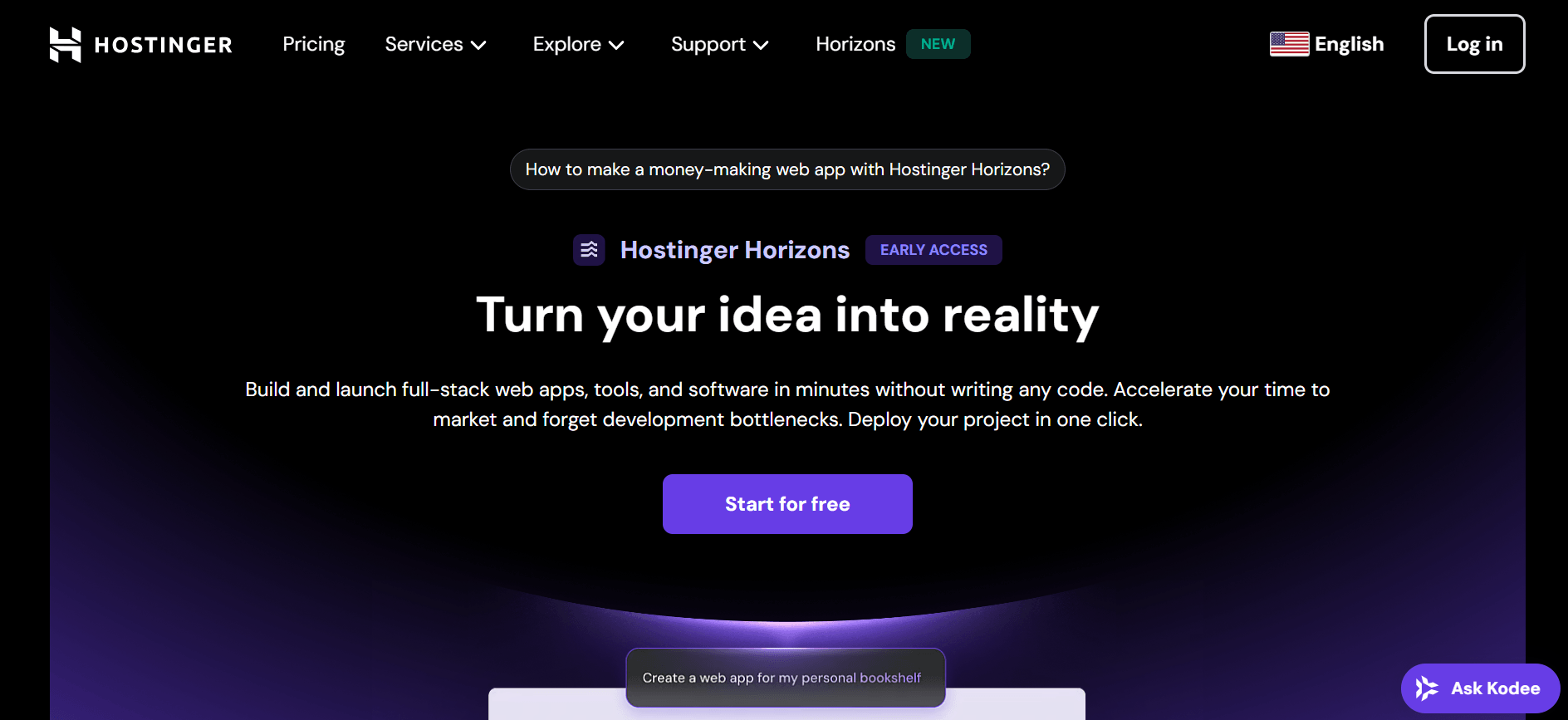 Hostinger Horizons - Simple Web App Launch in 3 Steps