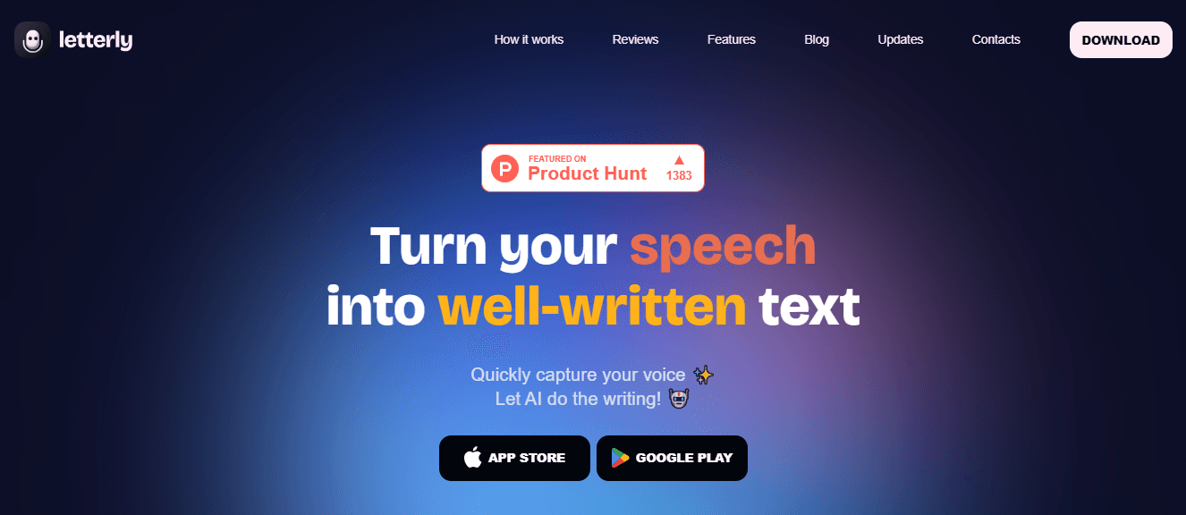 Letterly - Turn Your Speech into Clear Text