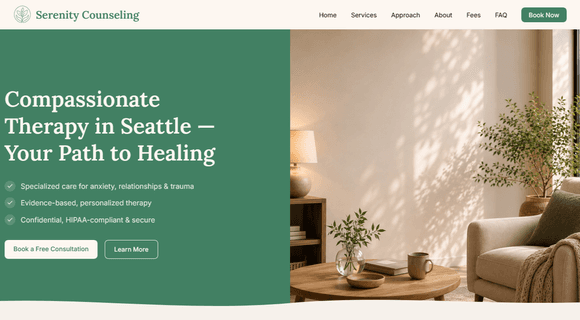 Therapy/counseling practice website