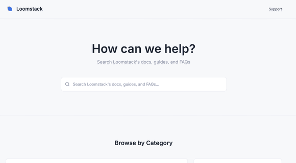 Knowledge base template homepage