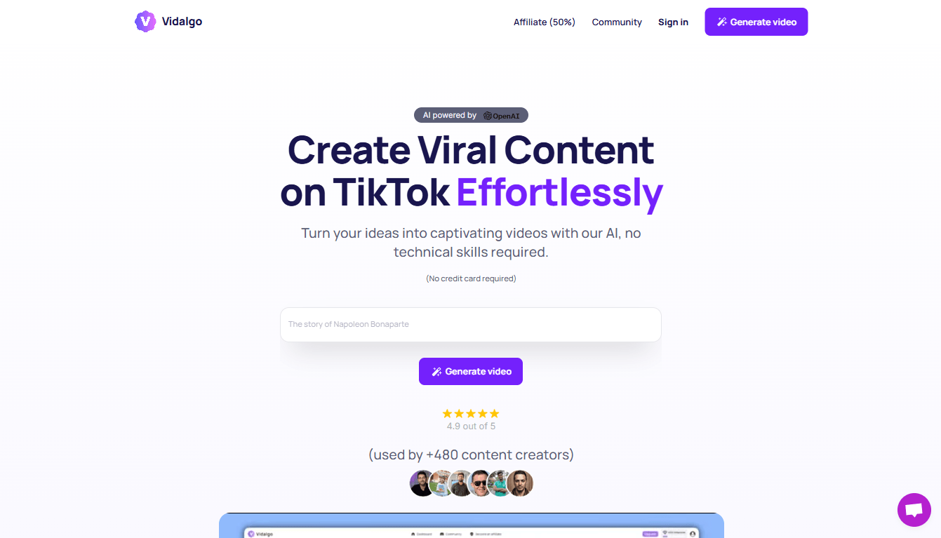 Vidalgo - Create Viral TikTok Videos Effortlessly