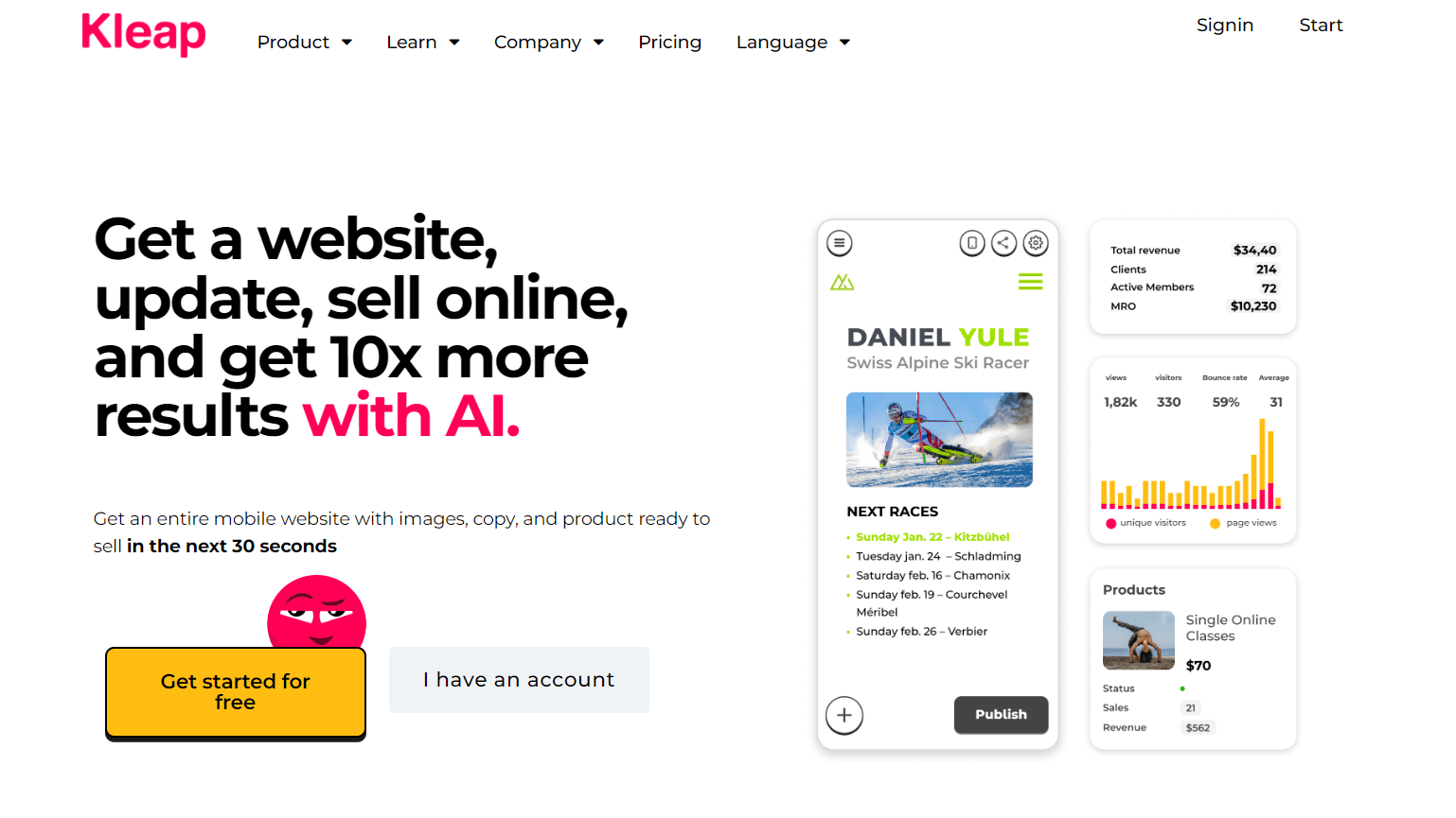 Kleap - AI Website Builder for Selling Online 