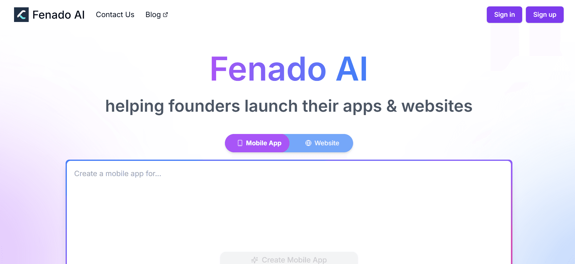 Fenado Fenado AI - Launch Your App or Website, No Code Needed 