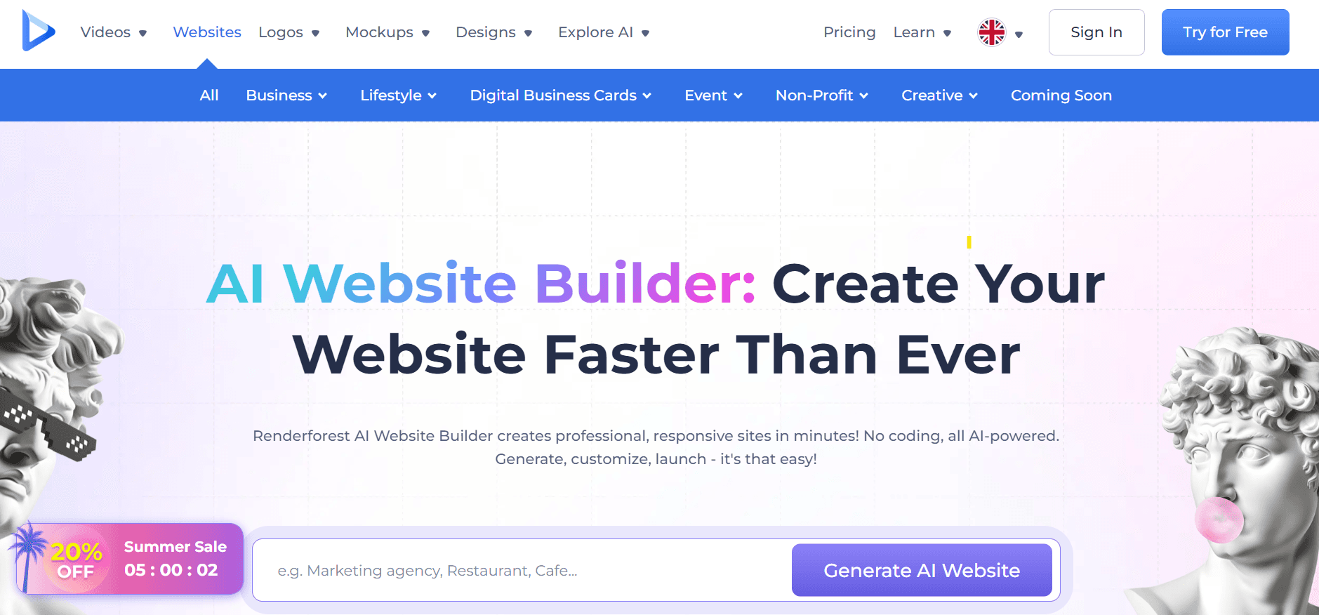  Renderforest - AI No-Code Website Builder