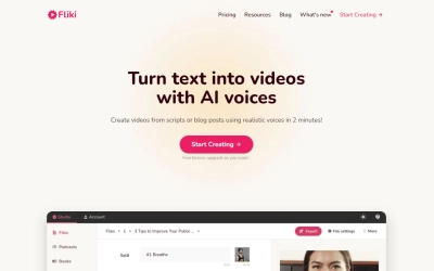 Fliki AI - Text-to-Video Creation with AI Voices