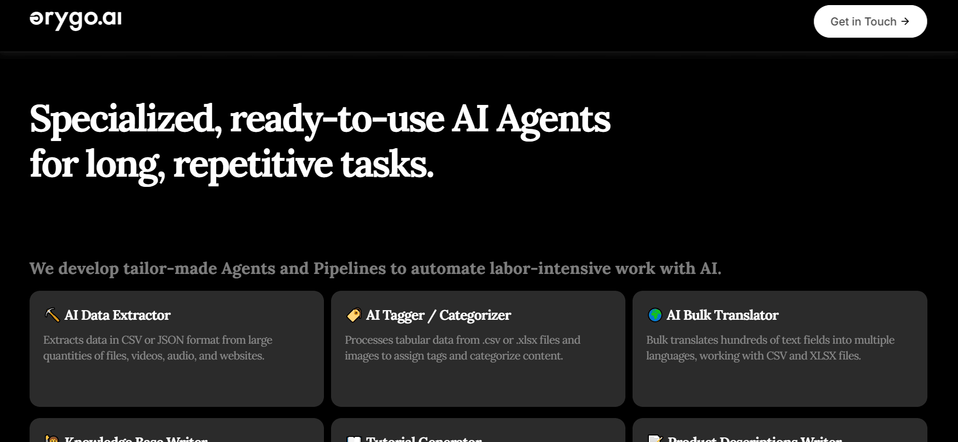 OyrgoAI - Custom AI Agents Tailored to Your Needs
