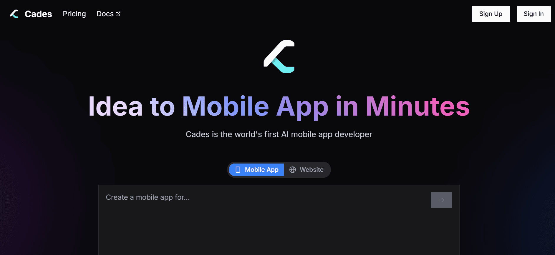 Cades - AI Mobile App Builder to Build Apps Effortlessly