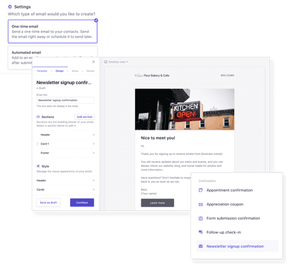 Engage your contacts in minutes