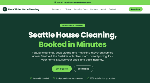 Cleaning service website template