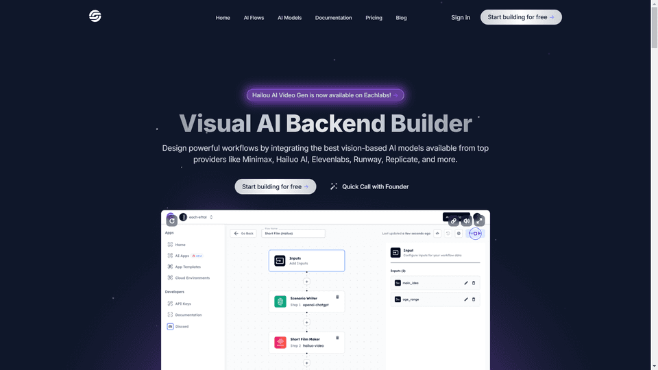 uit - ai-powered backend development (module 2)... Eachlabs – AI-Powered Backend for Your Applications | B12
