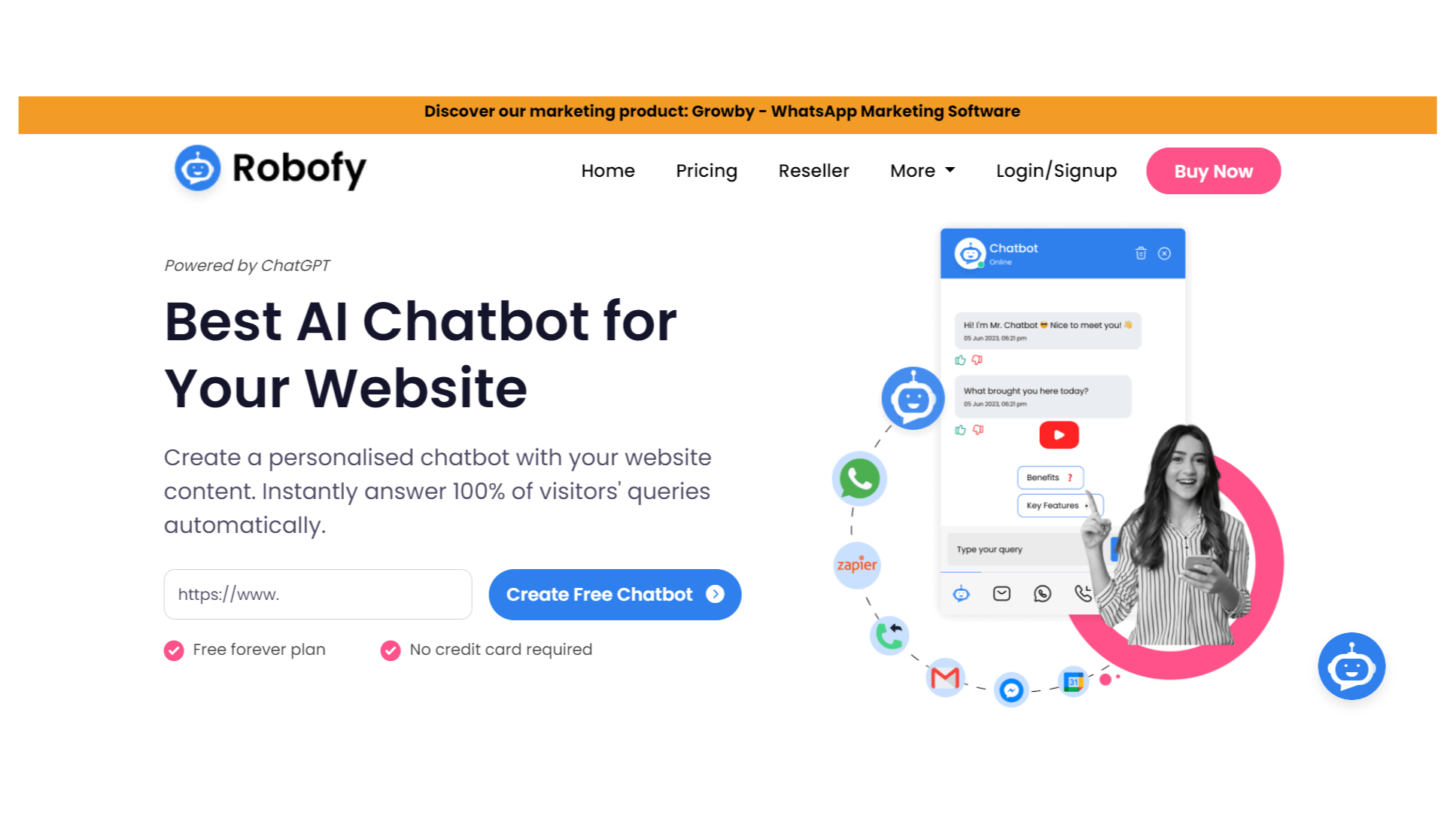 Robofy - Custom AI Chatbot Builder 