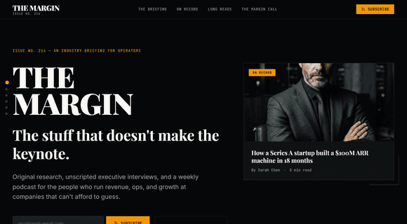 B2B trade publication website template homepage