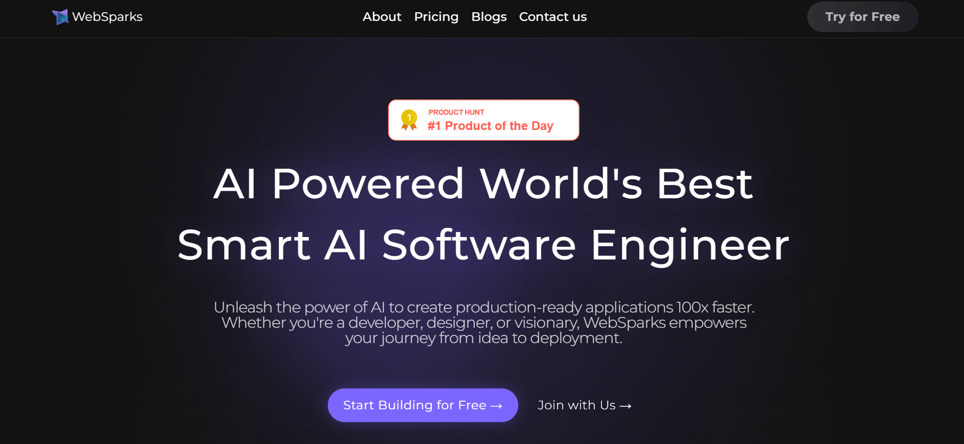 WebSparks - AI Powers Your Full-Stack Development for Efficiency