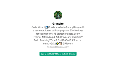 Grimoire - AI Builds Your Website With Just One Sentence