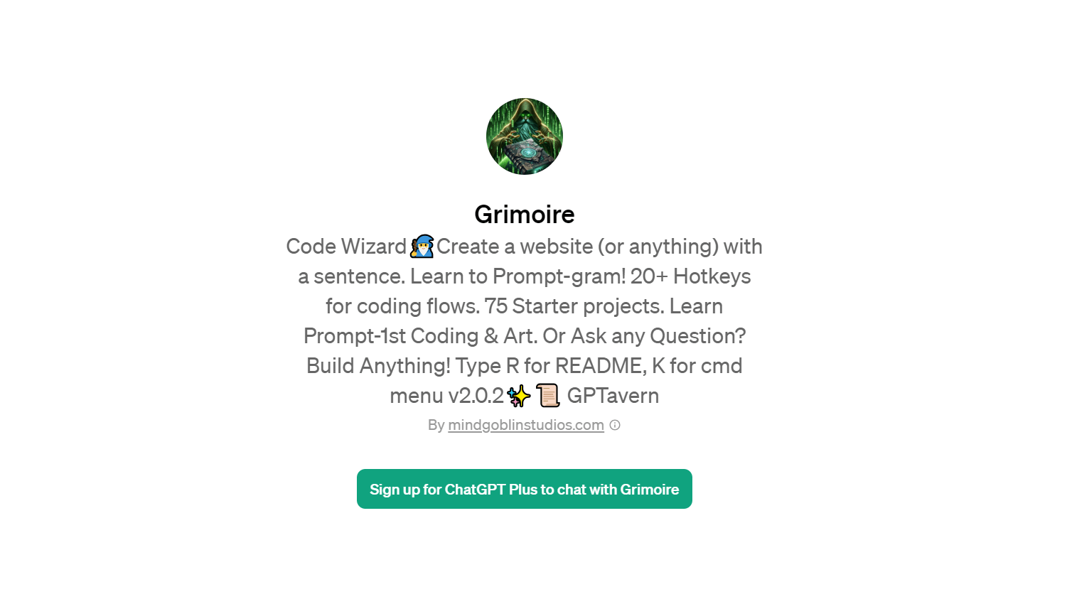 Grimoire - Code Wizard for Website Creation and More