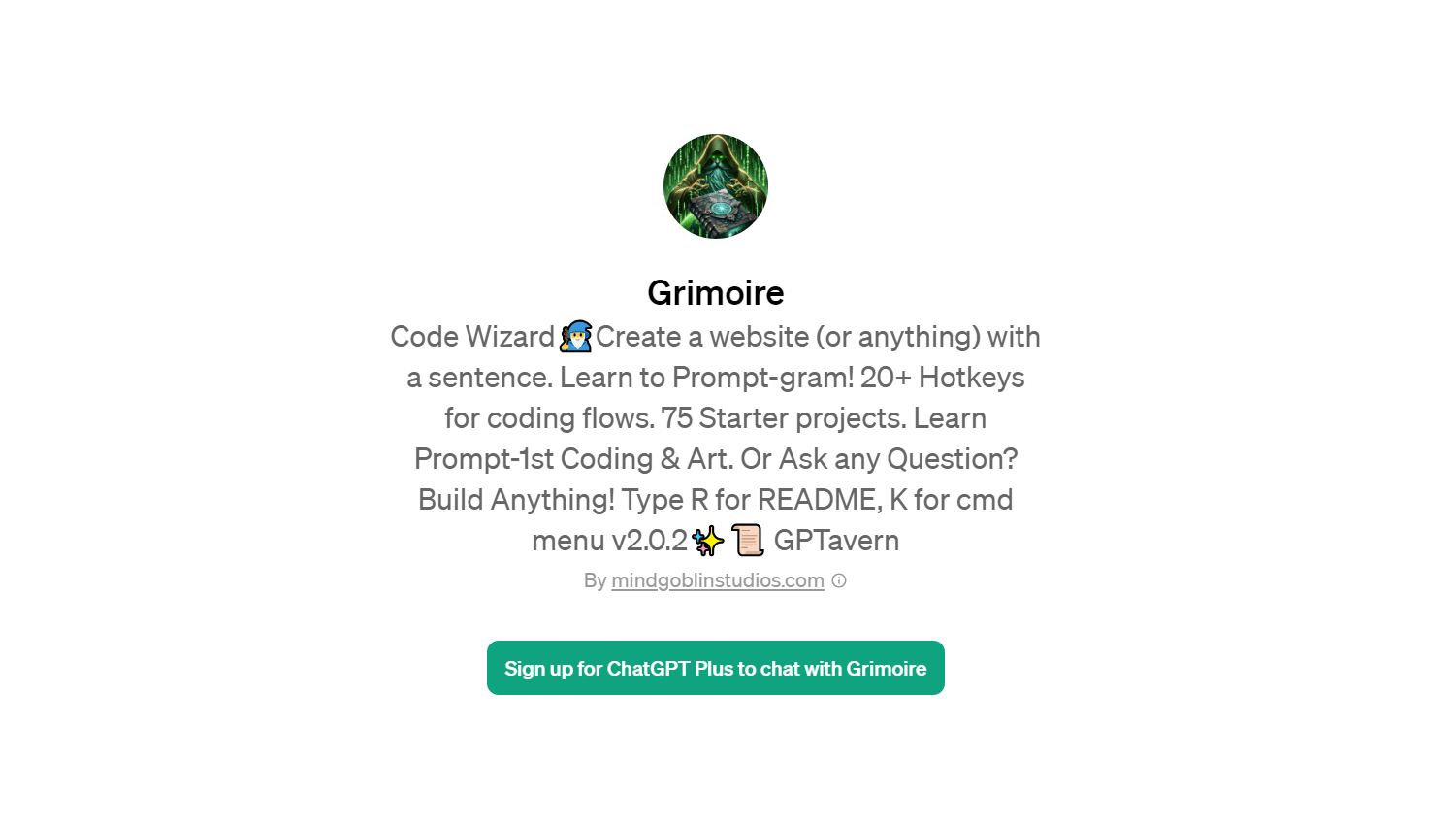 Grimoire - AI Builds Your Website With Just One Sentence