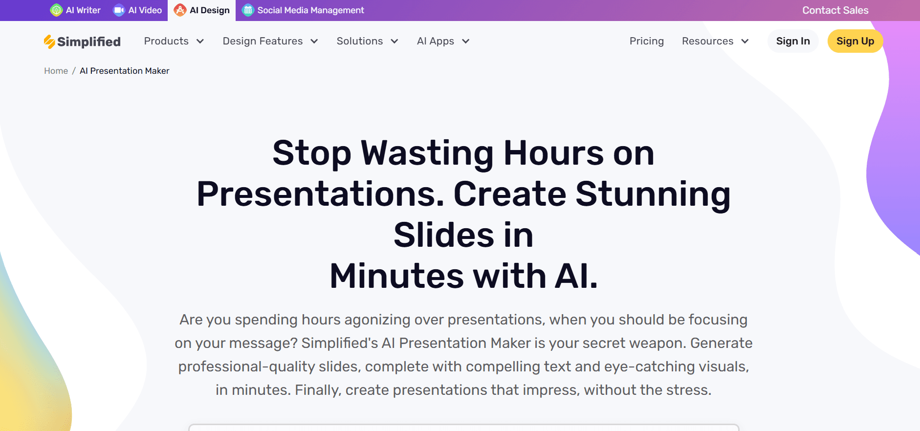 Simplified AI Presentation Maker - Generate Stunning Presentations in Seconds