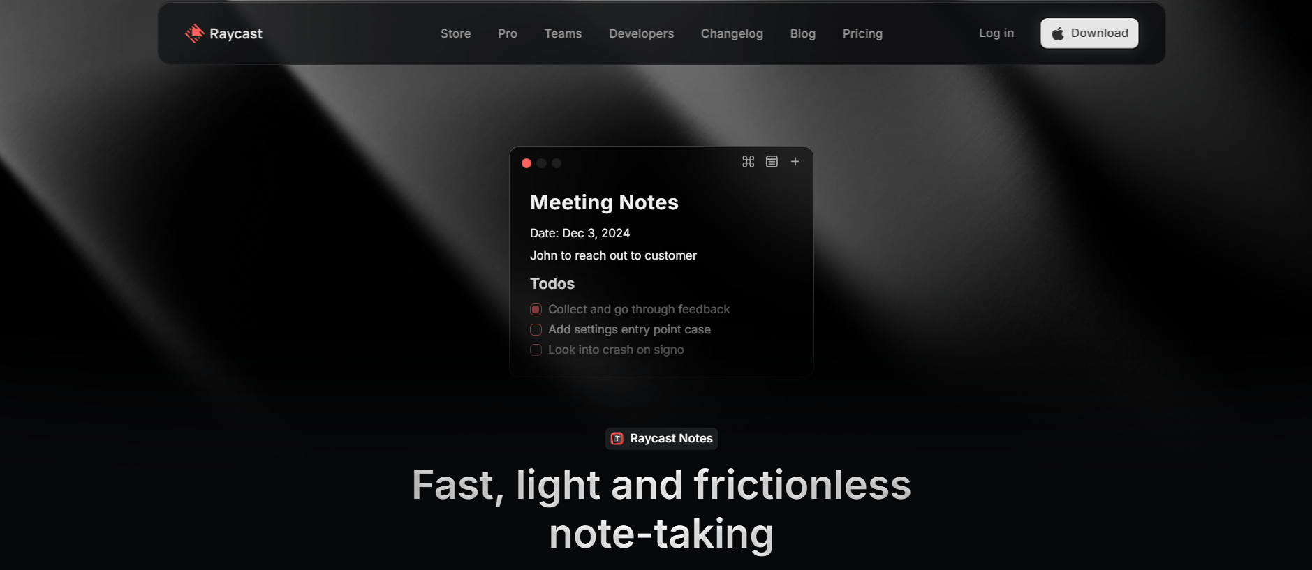 Raycast Notes - Frictionless Workflow, Capture Ideas Instantly