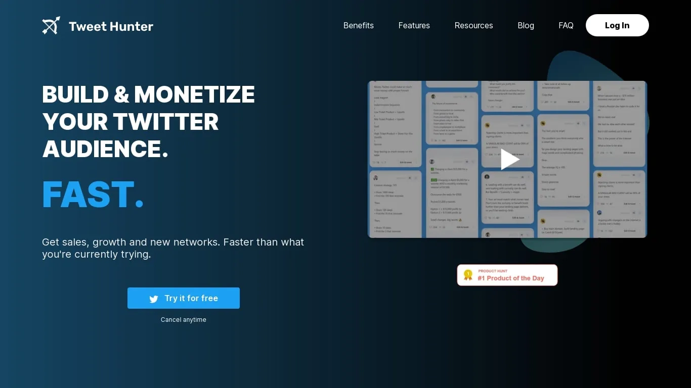 Twitter Growth Tool - Tweet Hunter | Increase Followers & Results