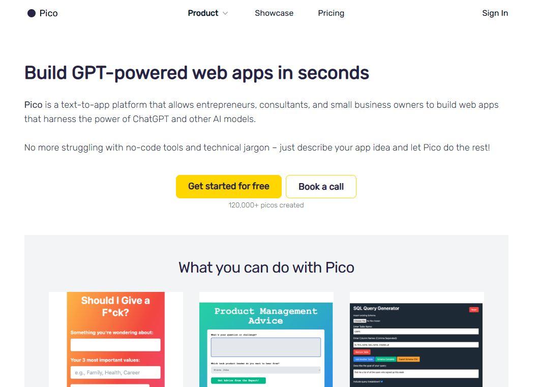 Pico - Build and Share Web Apps With Live URLs, No Coding Needed