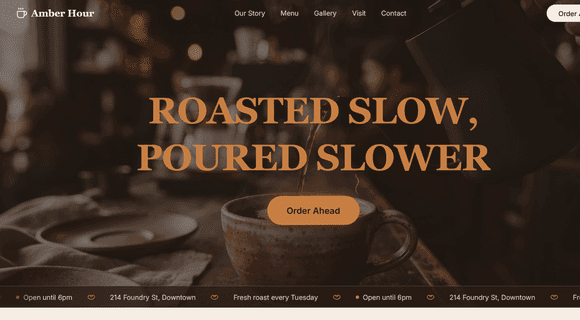 Café website template