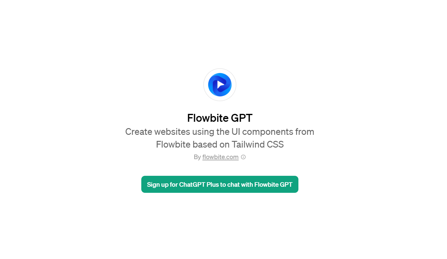 Flowbite GPT - Generate Websites Via Flowbite’s UI components