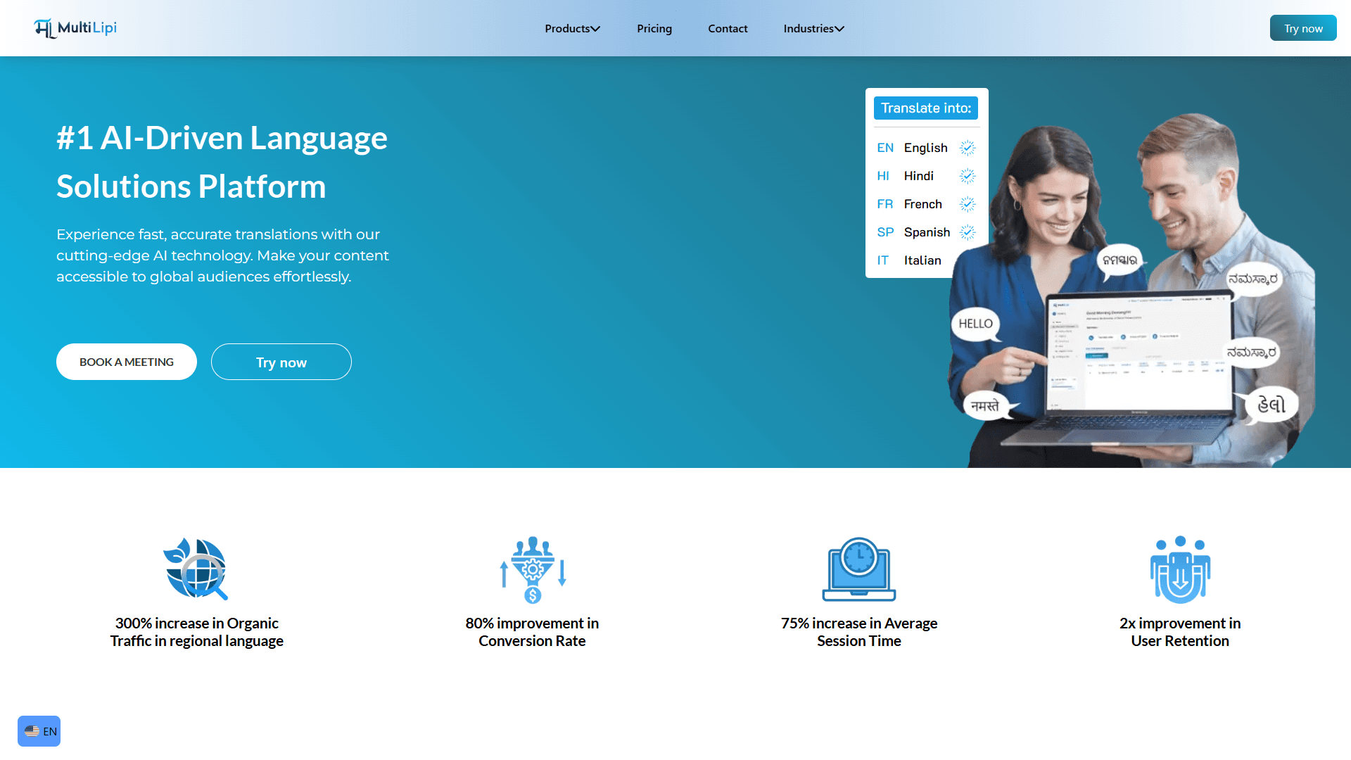 MultiLipi – AI-Powered Multilingual SEO & Translation Platform